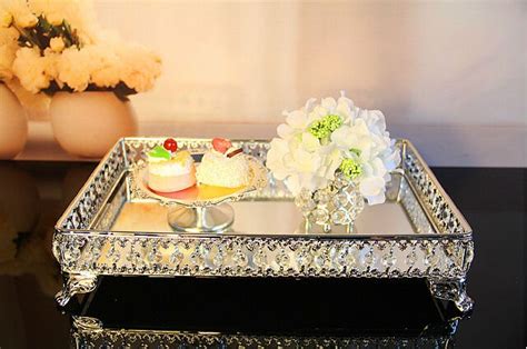 rectangle decorative crystal tray serving tray glass fruit bowl tray