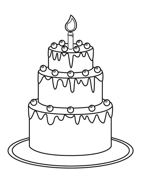birthday cake coloring page  printable coloring pages  kids