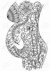 Womb Baby Drawing Coloring Adults Doodle Illustration Vector Zentangl Handmade Work Stress Anti Getdrawings Cartoon Human sketch template