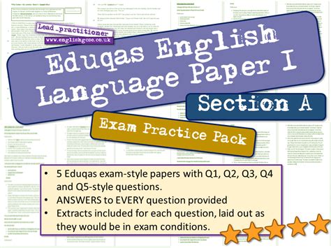 eduqas english language paper  exam practice teaching resources
