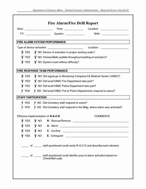 fire drill report template lovely    fire drill report fire