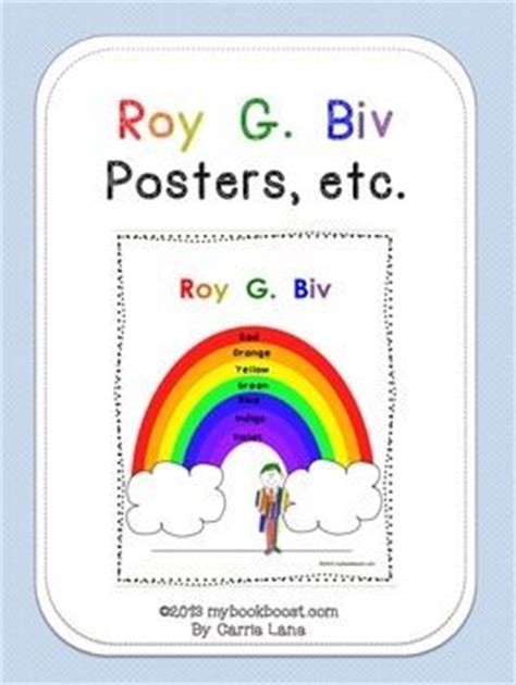 roy  biv rainbow student learning mnemonic devices poster
