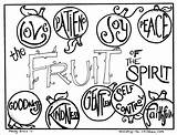 Fruit Spirit Coloring Pages Children Goodness Joy Patience Printables Faithfulness Kindness Peace sketch template
