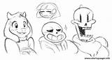 Coloring Undertale Sketches Pages Printable sketch template