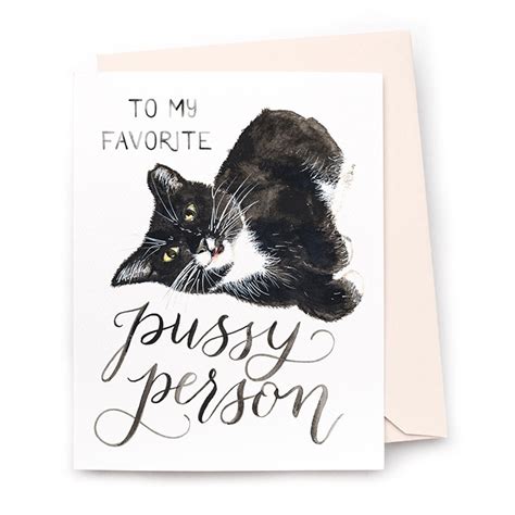 my favorite pussy person card — lesbian pride card or cat lover