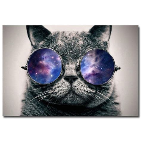 nicoleshenting galaxy kacamata kucing lucu art sutra cetak