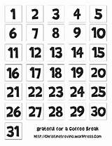 Numbers Printable Calendar 31 Advent Preschool Number Diy Print Pdf Templates Template Calendars Clipart Calender Mama Lil Stuart Chalk Printables sketch template
