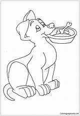 Pages Food Hungry Pup Coloring Bowl His Puppy Puppies Online Printable Color Kids Coloringpagesonly sketch template