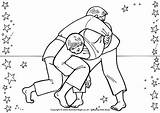 Judo Colouring sketch template
