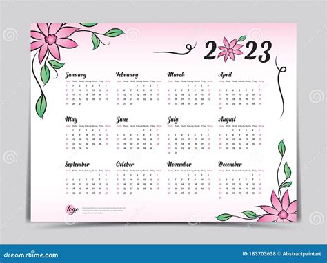 kalender  vectorsjabloon eenvoudige minimale jaarlijkse ontwerpkalender voor weken begint op