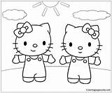 Hello Mimmy Kitty Pages Coloring Color sketch template