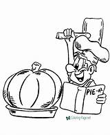 Coloring Thanksgiving Pages Pie Pumpkin Printable sketch template