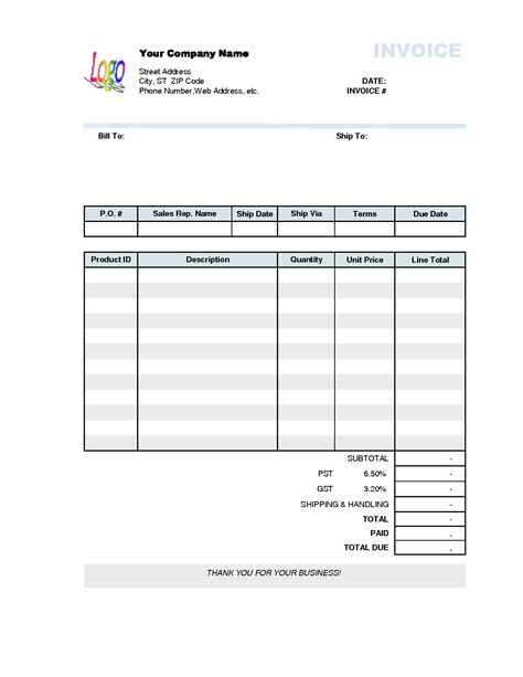 business invoice template printable paper invoices
