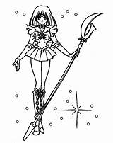Sailor Coloring Pages Saturn Moon Explore sketch template