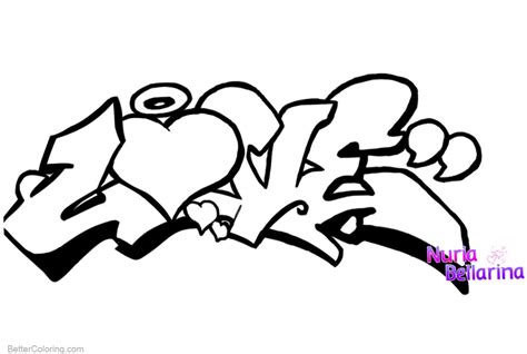 love  graffiti pages coloring pages