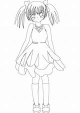 Anime Girl Coloring Pages Print Kids Color Getcolorings Printable sketch template