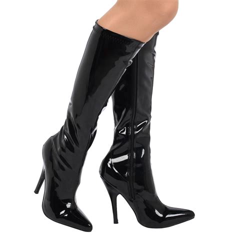 womens boots ladies under knee high heels stiletto pointed toe shoes