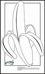 Coloring Banana Pages Yellow Fruit sketch template