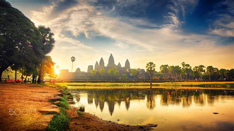 Glorious Angkor Wat A Beautiful Sunrise In Siem Reap Angkor