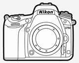 Camara Nikon Colorear Dslr Lineart D750 Pngkey sketch template