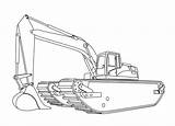 Excavator Amphibious sketch template