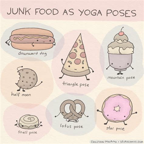 yoga positions improved  junk food