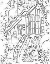 Baumhaus Boomhutten Malvorlage Ausmalbild sketch template