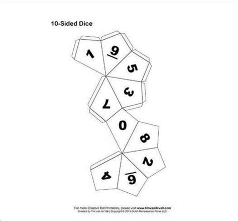 pin  federica silvestri  lab dice template  sided dice
