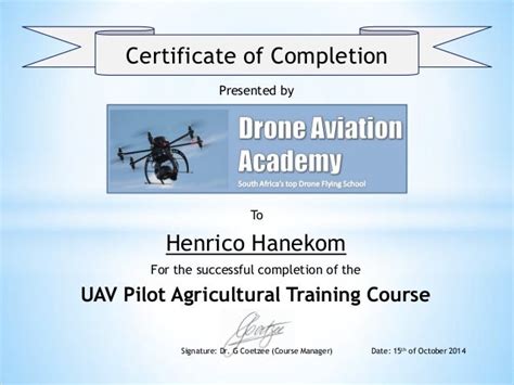 drone academy certificate henrico hanekom