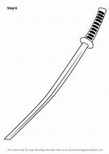 Katana Sword Draw Drawing Step Swords Weapons Necessary Improvements Finish Make Tutorials Drawingtutorials101 sketch template