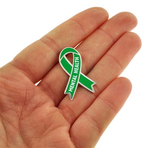 Pinmart S Mental Health Green Awareness Ribbon Enamel Lapel Pin Ebay