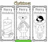 Bookmarks Christmas Collection Color Some Add sketch template