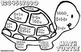Coloring Math Pages Turtle Library Clipart Worksheets Funny Easy sketch template