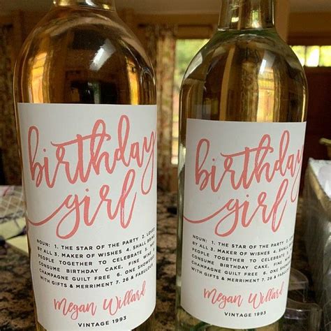 printable wine labels  birthday  printable birthday gift