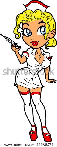 Sexy Blonde Naughty Nurse Tight Uniform Stock Vector Royalty Free