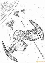 Pages Spaceships War Coloring sketch template