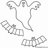 Halloween Coloring Bats Ghost Ghosts Bigactivities sketch template