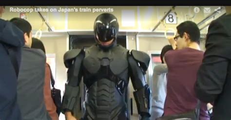 video robocop gives the smackdown to train perverts in japan