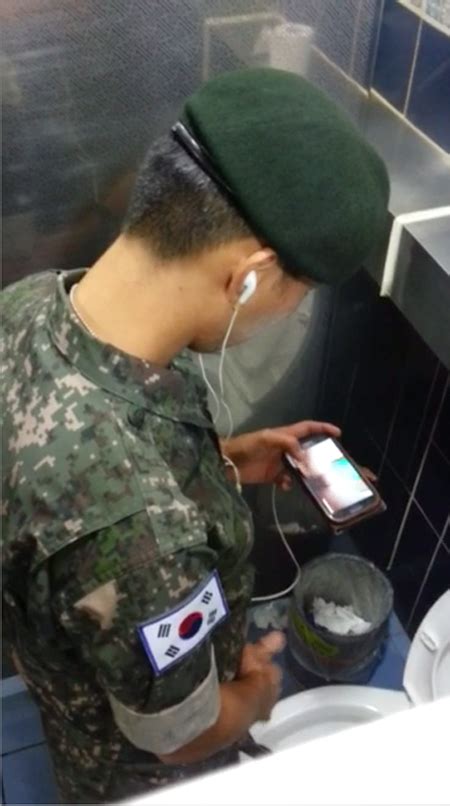 korean soldier caught jerking off in public toilet my own private locker room