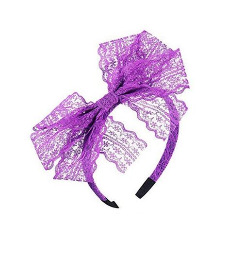 80s party lace headband purple