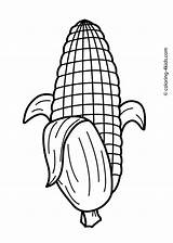 Coloring Kids Printable Vegetable Pages Maize sketch template