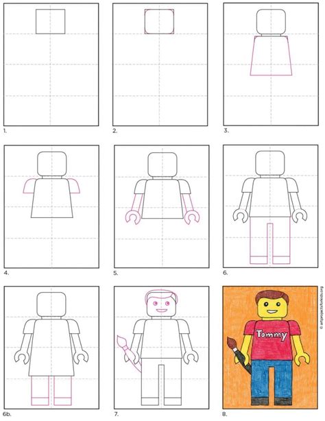 easy   draw  lego tutorial  lego coloring page