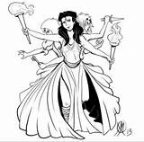 Coloring Goddesses Gods Goddess Pages Hecate sketch template