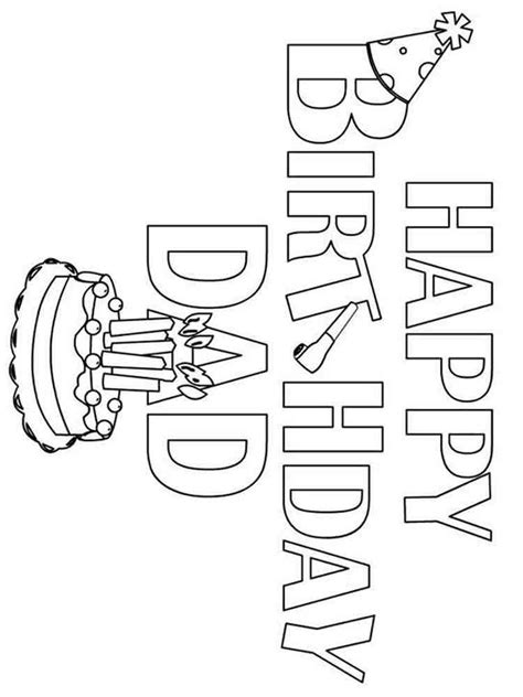 happy birthday daddy coloring pages  printable happy birthday