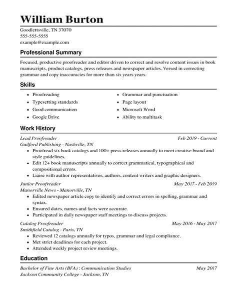 traditional resume template examples