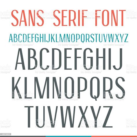 Ilustración De Sans Serif Estrecho Fuente Y Más Vectores Libres De
