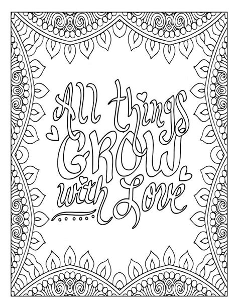 motivational word art coloring page inspirational love art mandala