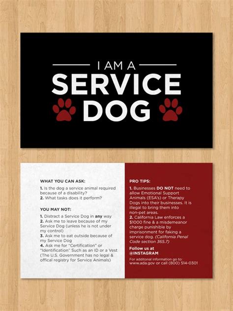 service dog  card design