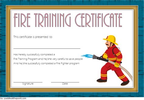 firefighter training certificate template  paddle templates