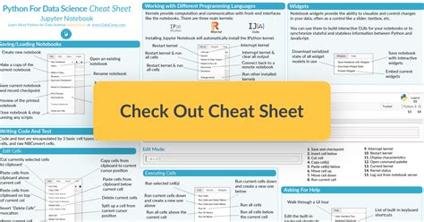 Jupyter Notebook Cheat Sheet Datacamp